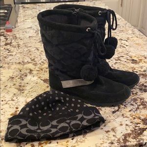 Coach Boots & Beanie